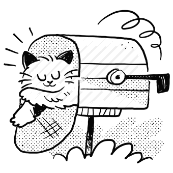 animal, pet, cat, kitten, feline, mailbox, inbox